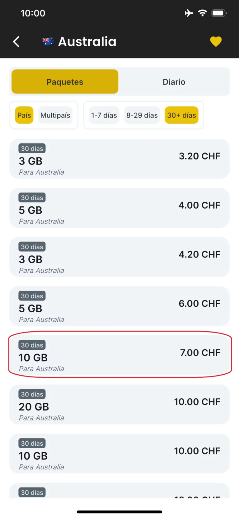 Seleccionar eSIM
