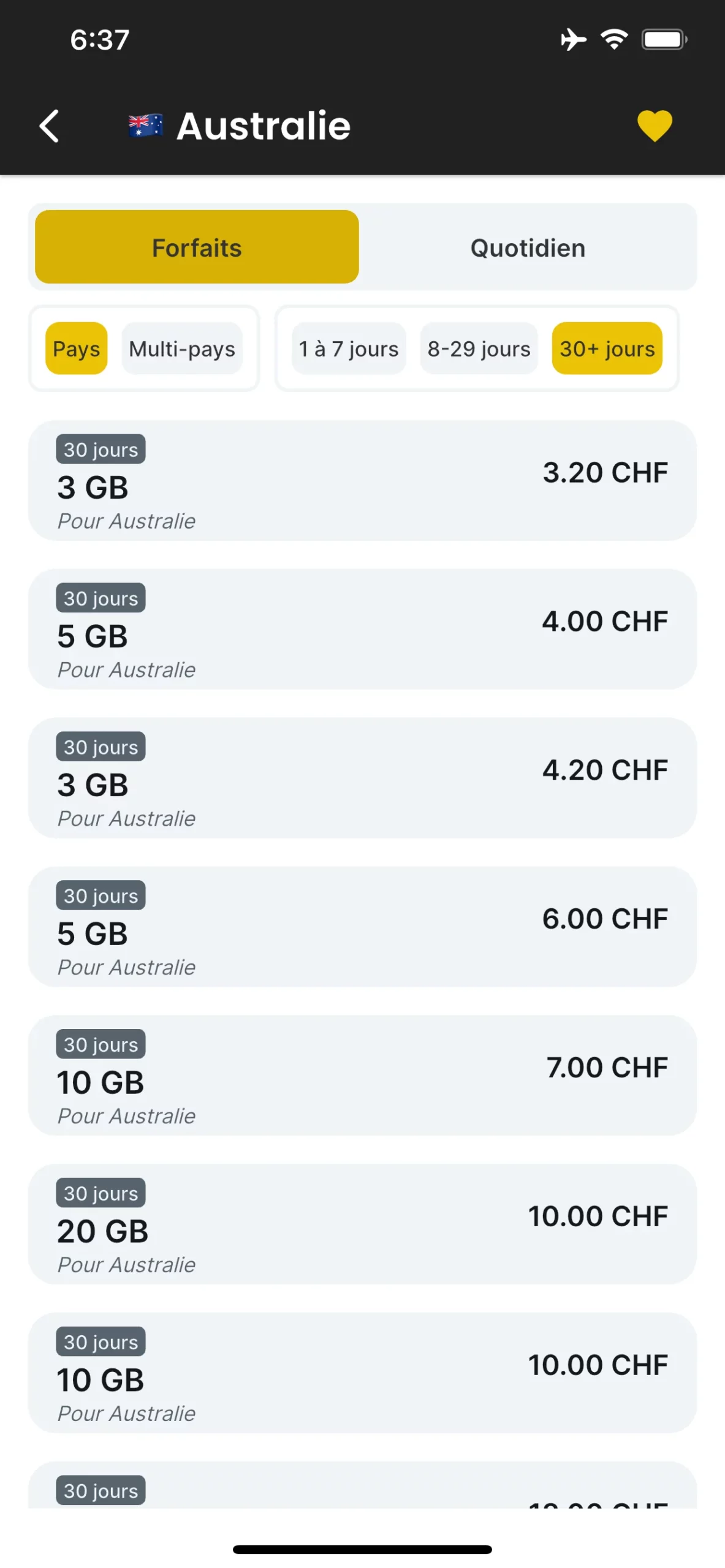 Sélectionner une eSIM