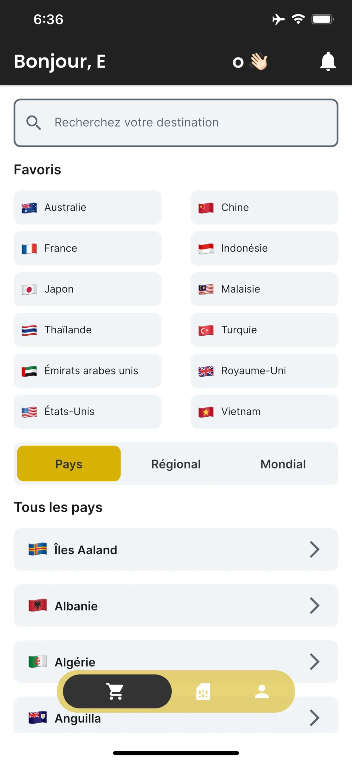 Rechercher une destination