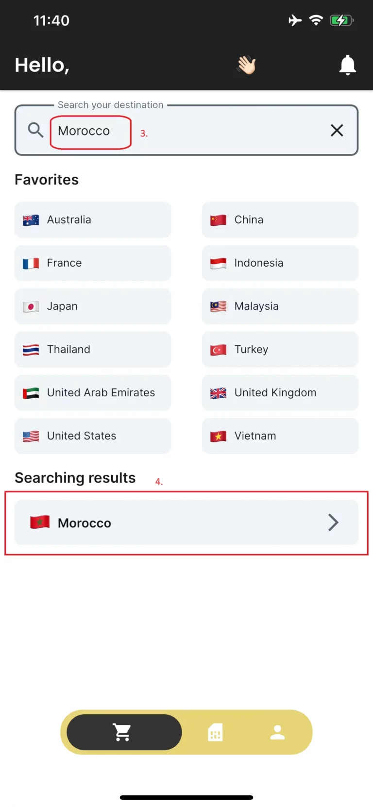 Select Destination