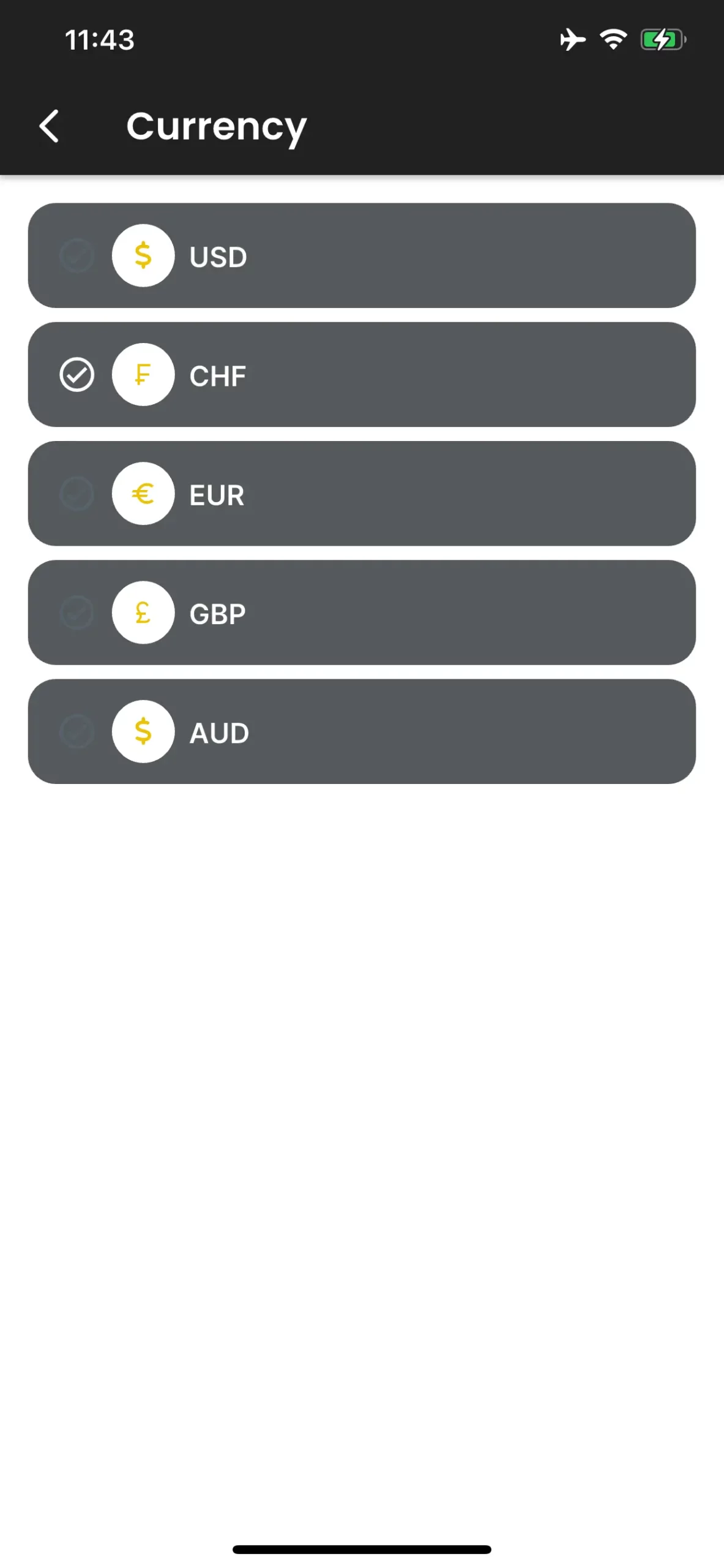 Select Currency