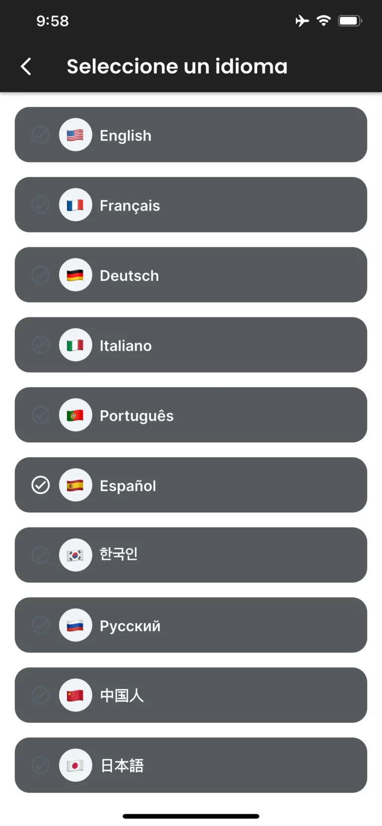 Seleccionar idioma preferido