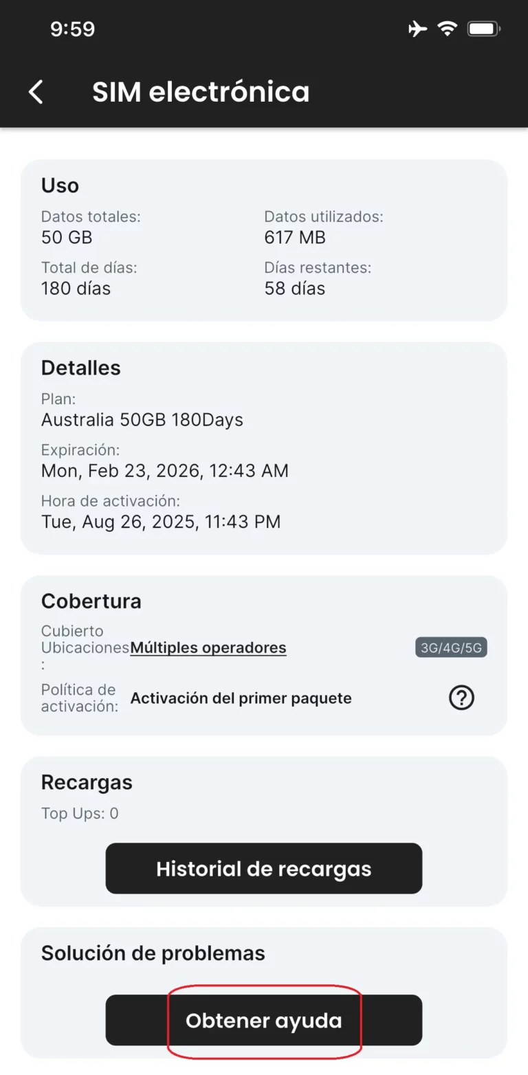 Haz clic en "Obtener ayuda"